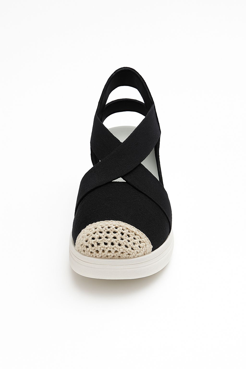 Women’s Comfort Wedge Sandals with Elastic Cross Straps – Breathable Crochet Toe, Lightweight Slip-On Design, Soft Cushion Footbed – Everyday Casual Walking Shoes