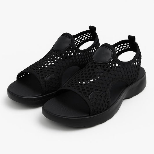 Breathable Mesh Comfort Sandals – Black